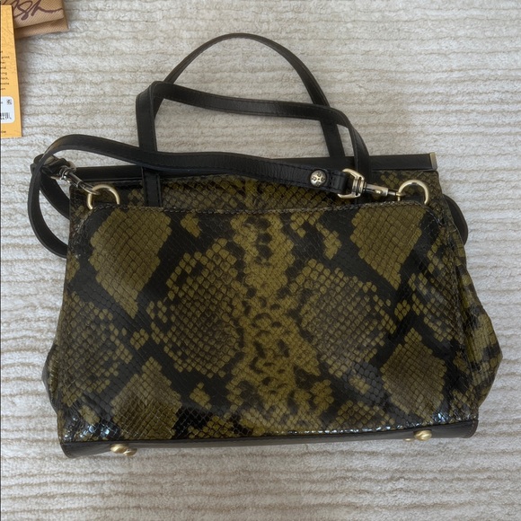 Patricia Nash Olive Snake Print Satchel - Picture 4 of 13